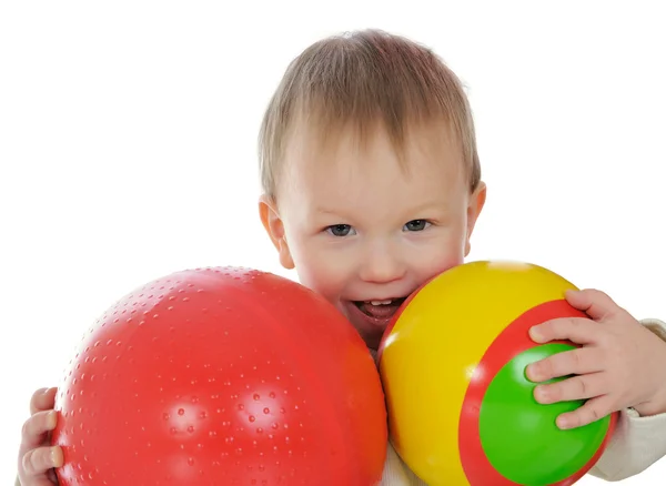 Boy with a balls — Stock Photo, Image