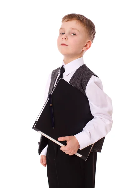 Мальчик держит папку — стоковое фото