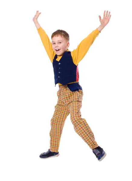 幸せな少年をジャンプ — ストック写真