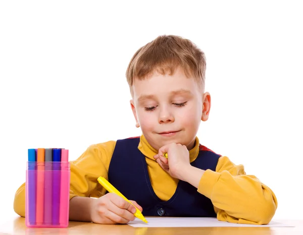 Boy drawing picture — Stock Photo, Image
