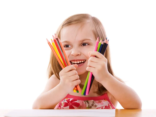 Kleurrijke potloden spelen — Stockfoto