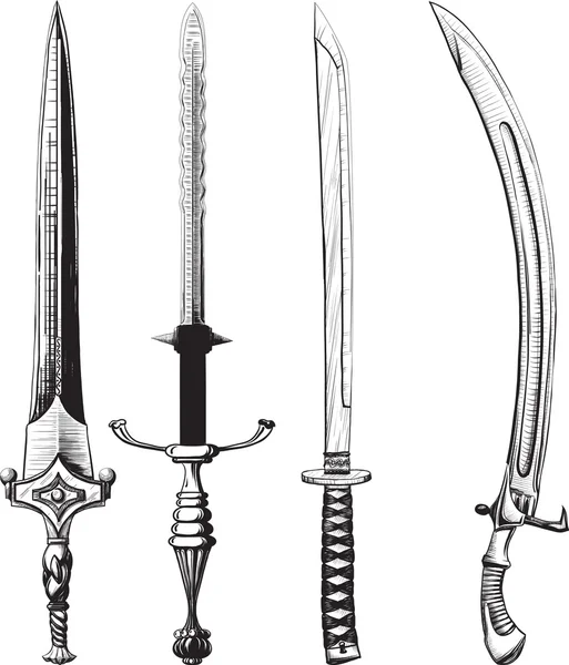 Diferente conjunto de espadas — Vector de stock