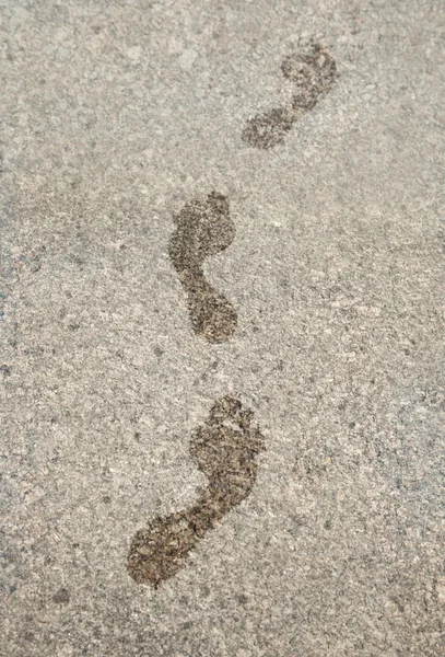 花崗岩のぬれた足跡 — ストック写真