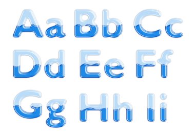 Glass and water alphabet clipart