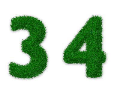Grassy numbers clipart