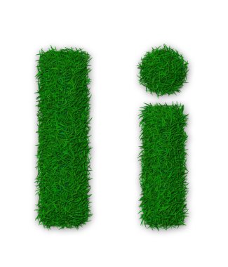 Grassy letter I clipart