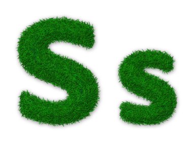 Grassy letter S clipart