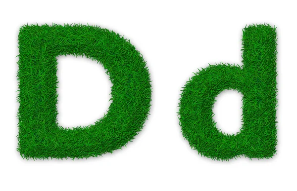 stock image Grassy letter D