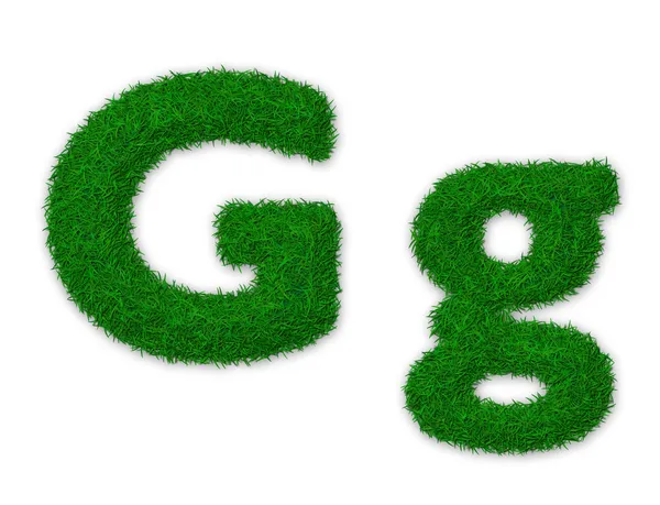 Grassy letter G — Stock Photo, Image