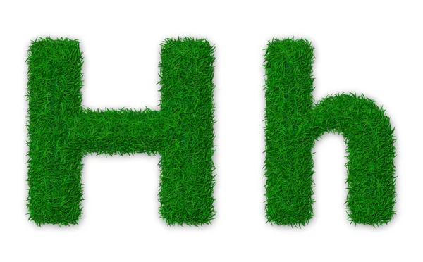 Травяная буква H — стоковое фото