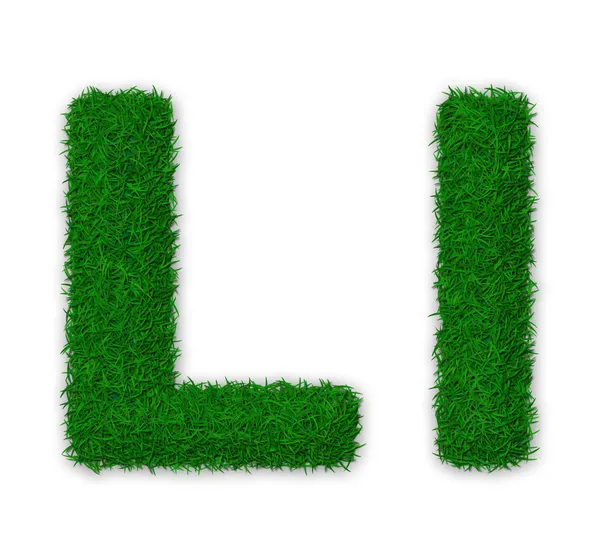 Grassy letter L — Stock Photo, Image