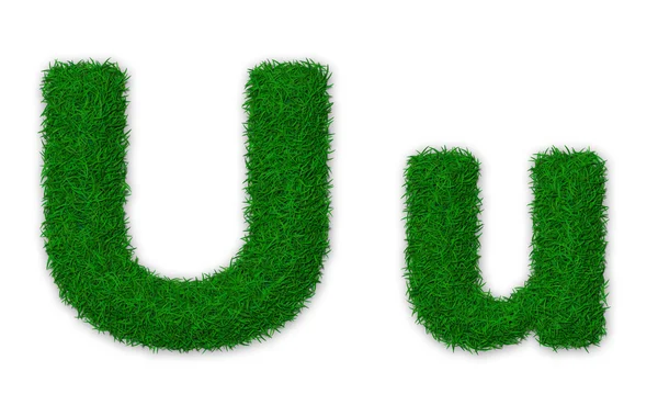 Grassy letter U — Stock Photo, Image