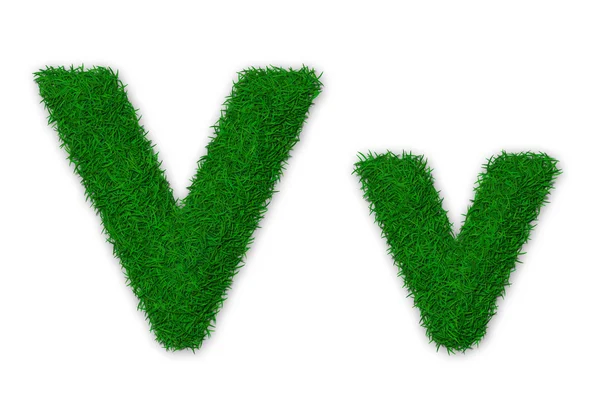 stock image Grassy letter V