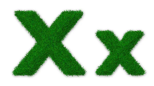 Grassy letter X — Stock Photo, Image