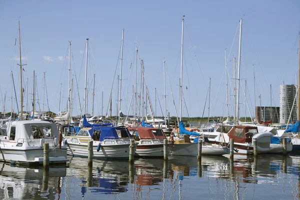 Stock image Boats in a harbor