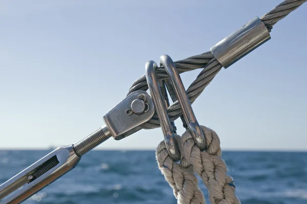 Detail of sailboat rigging — Stock Photo, Image