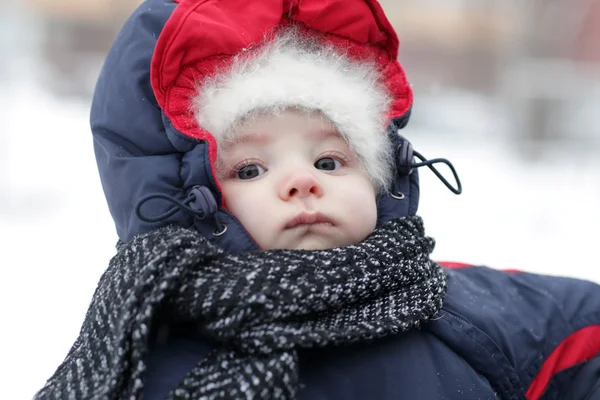 Portrait of baby in winter — Stock Photo, Image