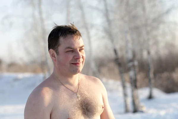 Siberiano dopo il nuoto invernale — Foto Stock