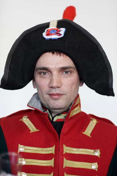Man in uniform the Napoleonic soldier — Stock Photo, Image