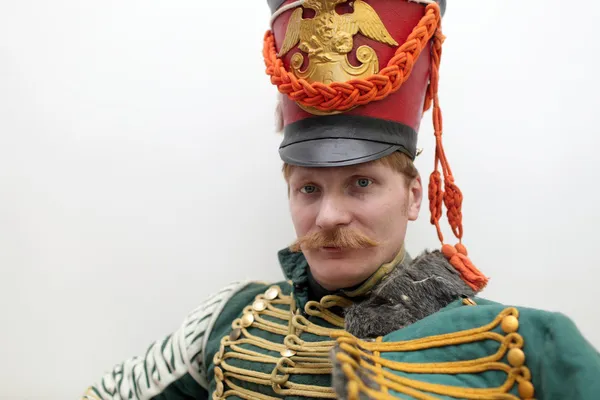 Serious russian hussar — Stock Photo, Image