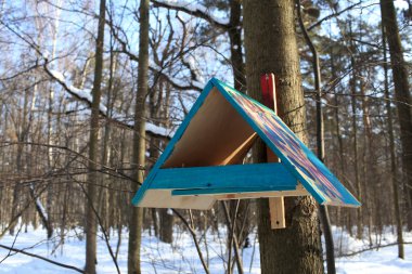 ahşap birdfeeder