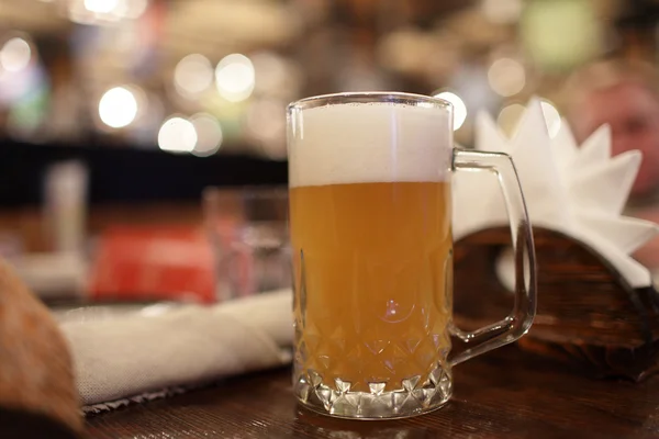 stock image Glass of beer at pub