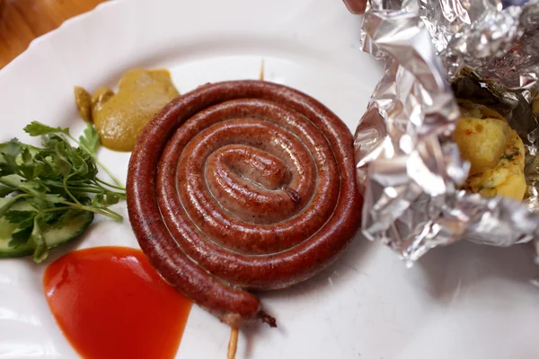Ring roasted sausage — Stock Photo, Image