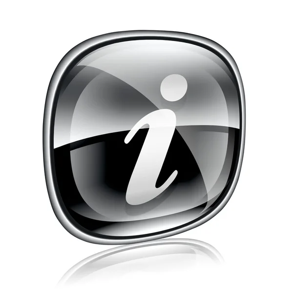 Informationssymbol schwarzes Glas, isoliert auf weißem Hintergrund — Stockfoto