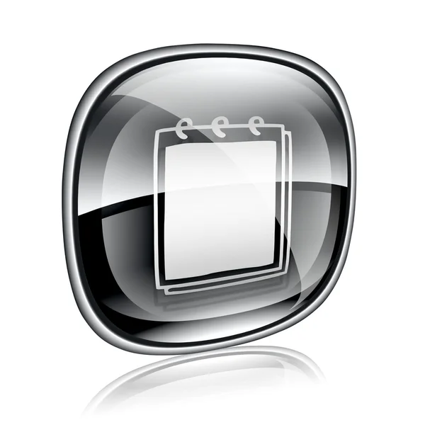 Laptop pictogram zwart glas, geïsoleerd op witte achtergrond. — Stockfoto