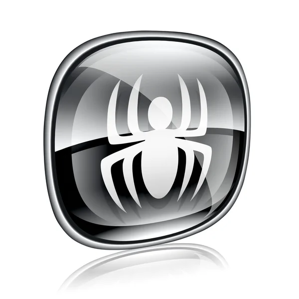 Virussymbol schwarzes Glas, isoliert auf weißem Hintergrund. — Stockfoto