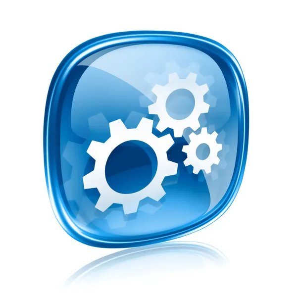 Tools icon blue glass, isolated on white background — Stock Photo, Image
