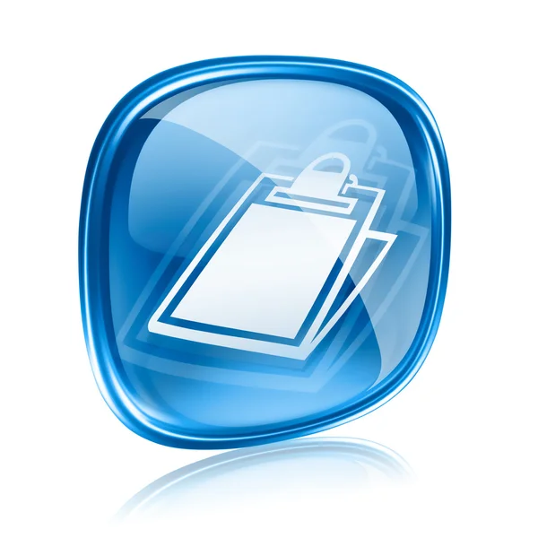 Table icon blue glass, isolated on white background. — Stock Photo, Image