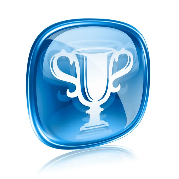 Кубок icon Блакитна скла, ізольовані на білому тлі. — стокове фото