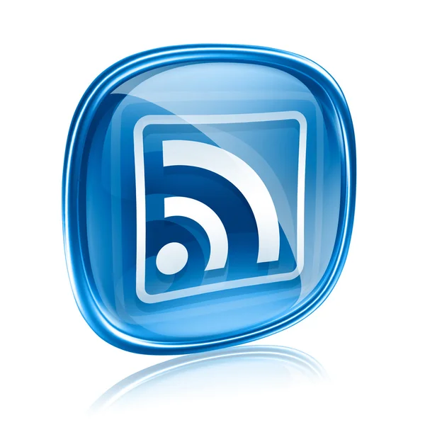 Wi-fi pictogram blauw glas, geïsoleerd op witte achtergrond — Stockfoto