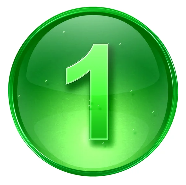 Číslo jedna ikona zelené, izolovaných na bílém pozadí. — Stock fotografie