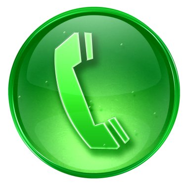 Phone icon green, isolated on white background. clipart