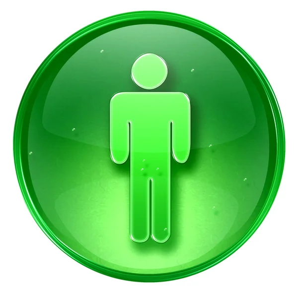 Men icon green, isolated on white background. — Stock Photo, Image