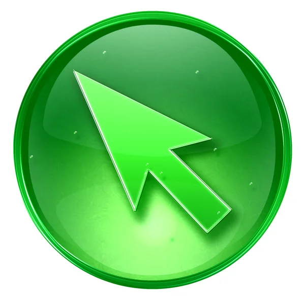 Zielona ikona kursor, na białym tle. — Zdjęcie stockowe