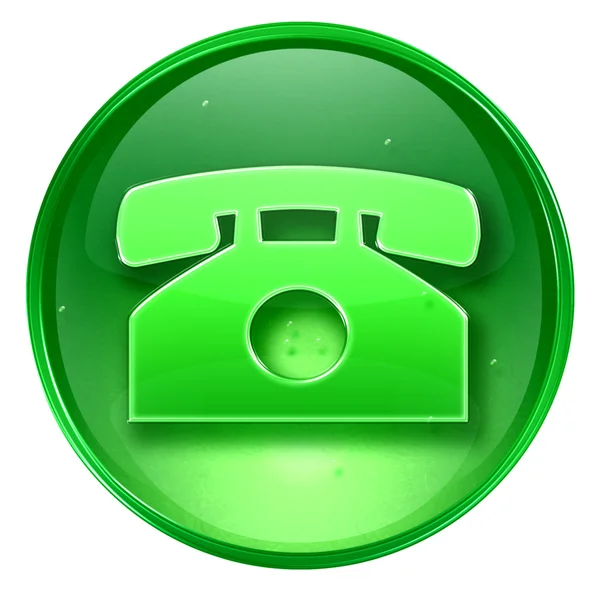 Telefon-Symbol grün, isoliert auf weißem Hintergrund. — Stockfoto