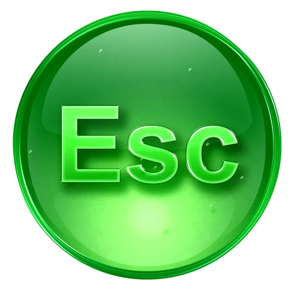 ESC ikonu zelené, izolovaných na bílém pozadí. — Stock fotografie