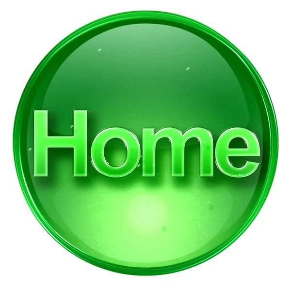 Home-Symbol grün, isoliert auf weißem Hintergrund. — Stockfoto