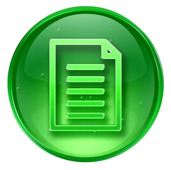 Dokumentum ikon zöld, elszigetelt fehér background — Stock Fotó