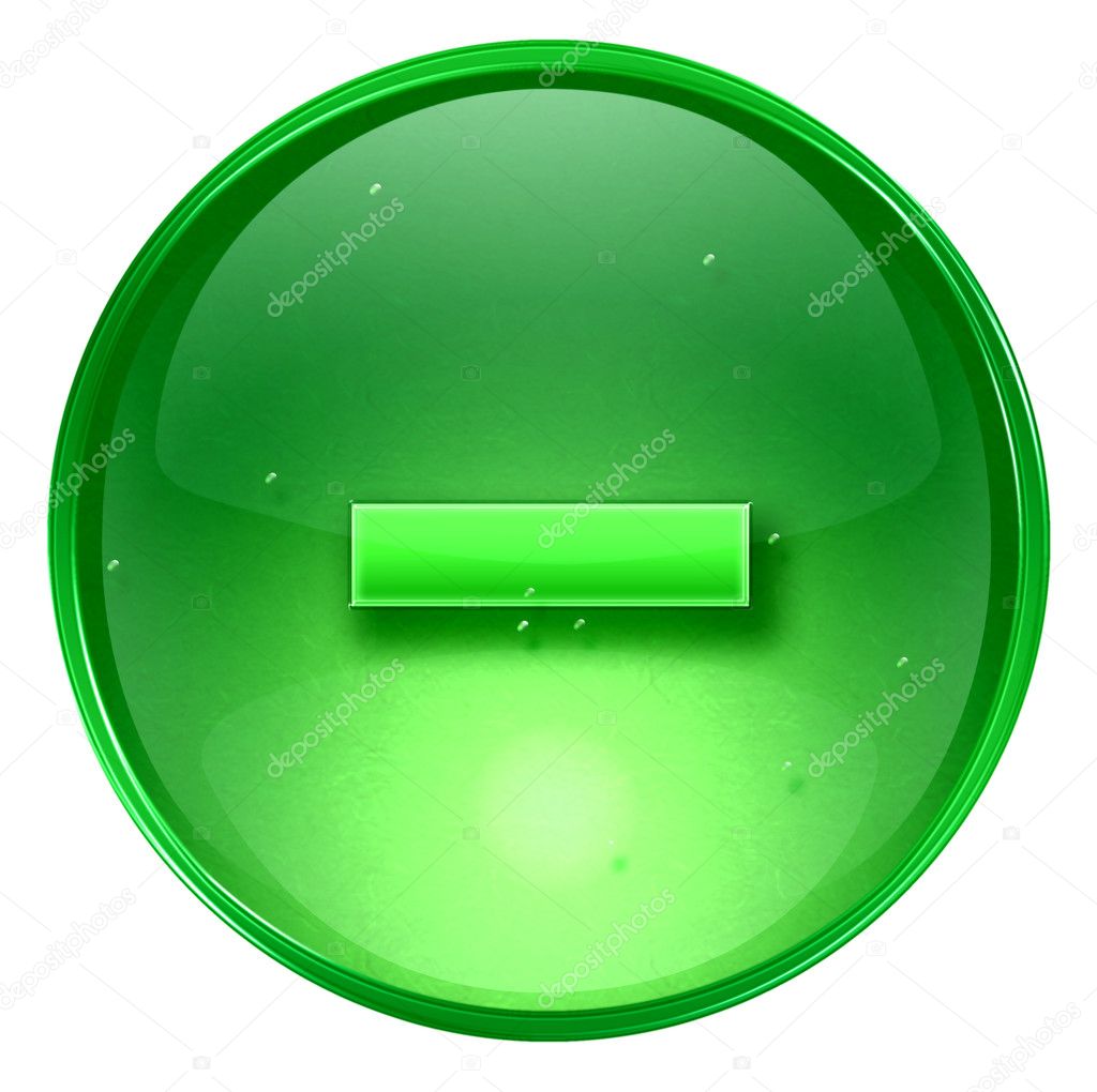 Hyphen icon green, isolated on white background.