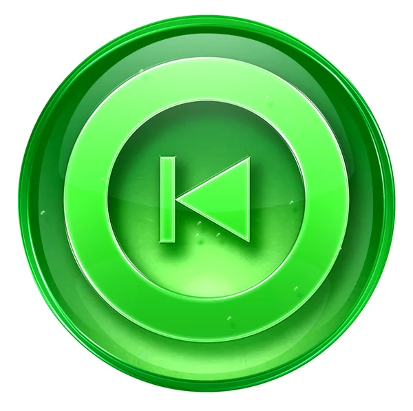 Rewind Back icon green, isolated on white background. — Stock Photo, Image