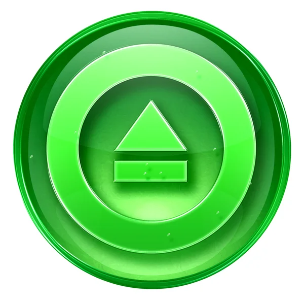 Ejetar ícone verde, isolado no fundo branco . — Fotografia de Stock