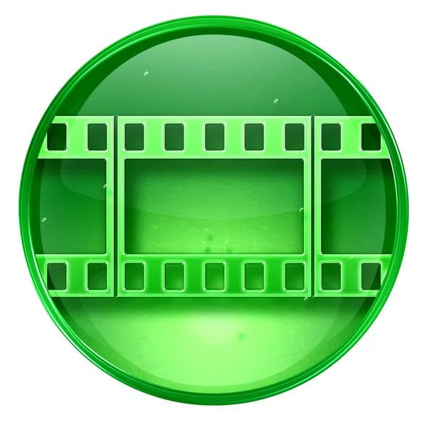 Film icon green, isolated on white background. — Stock Photo, Image