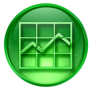 Grafik simgesi yeşil, beyaz zemin üzerine izole.