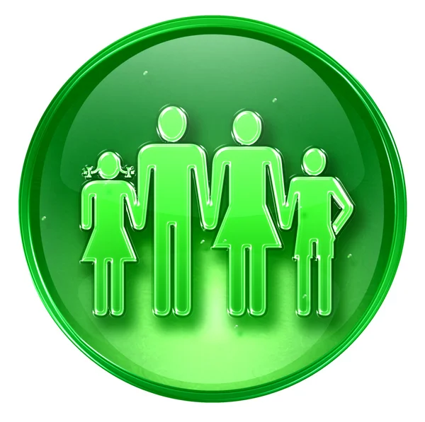 Family icon green, isolated on white background. — Stock Photo, Image