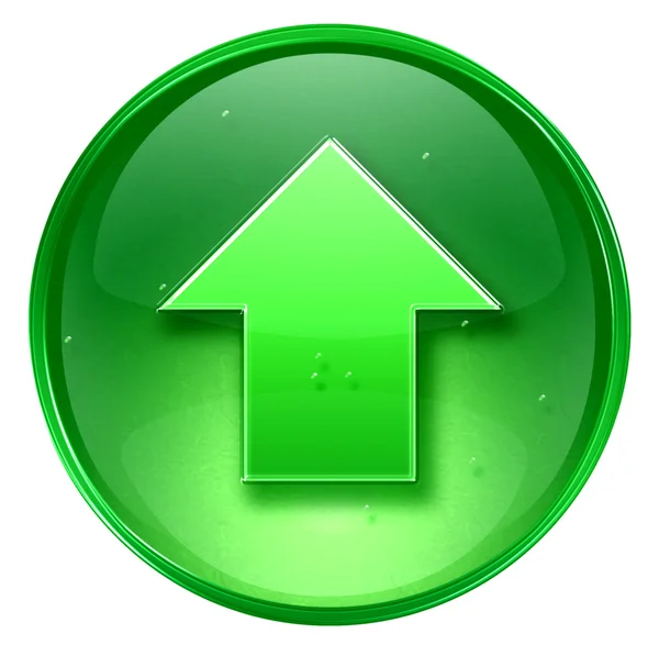 Pil upp ikonen grön, isolerad på vit bakgrund. — Stockfoto