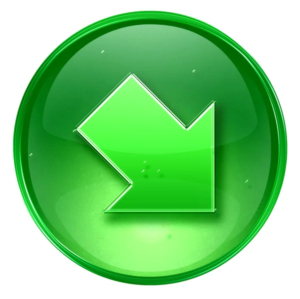 Zielona ikona strzałki, na białym tle — Zdjęcie stockowe